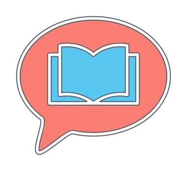 Sohbet kitabı simgesi, vektör illüstrasyonu