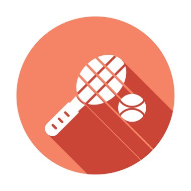 Tenis topu ve raket hattı biçim vektör tasarımı                  