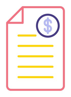 Alışveriş Faturası Vektör renk simgesi tasarımı 