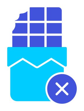 Basit Çikolata Yok simgesi, vektör illüstrasyonu