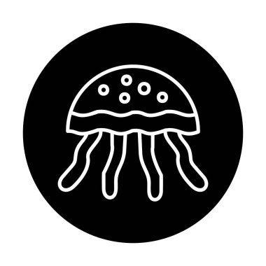 Denizanası. Web simgesi basit illüstrasyon                       