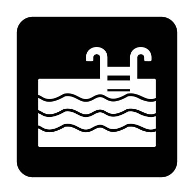  yüzme havuzu ikonu vektör illüstrasyonu