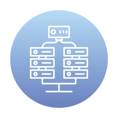 Ağ sunucu simgesinin vektör illüstrasyon tasarımı