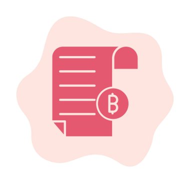 Bitcoin imzalı fatura simgesinin vektör illüstrasyonu 