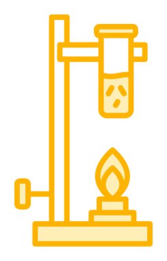 Bunsen brülörü doğrusal simgesi. Laboratuvar aleti. Web tasarımı için simge