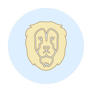 Aslan başı düz simgesi, vektör illüstrasyonu