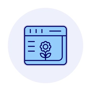 Basit Web Tarayıcı simgesi, vektör illüstrasyonu