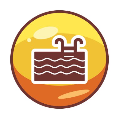  yüzme havuzu ikonu vektör illüstrasyonu