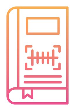 Barkod simgesi olan kitabın vektör illüstrasyonu  