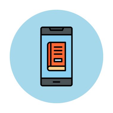 çevrimiçi kitap simgesi, vektör illüstrasyonu 