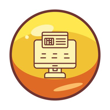 Basit Çevrimiçi Ödeme simgesi, vektör illüstrasyonu