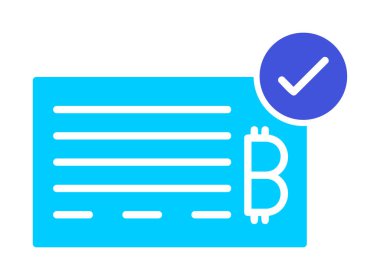 Bank Check web simgesi, vektör illüstrasyonu 