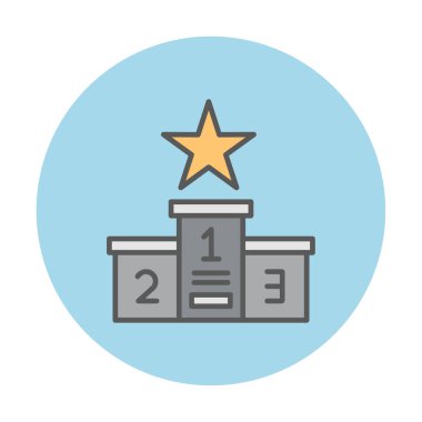 Podyum Şampiyonası ikon vektör illüstrasyonu