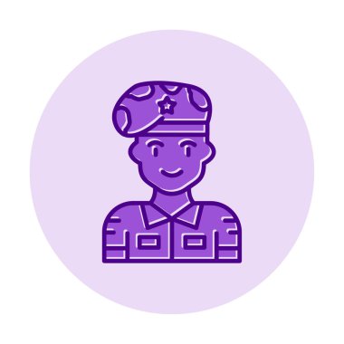 asker web simgesi, vektör illüstrasyonu 