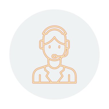 Basit Müşteri Hizmeti Temsilcisi simgesi, vektör illüstrasyonu