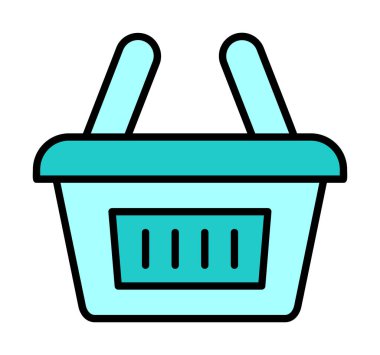 Alışveriş sepeti ikonu vektör illüstrasyonu 