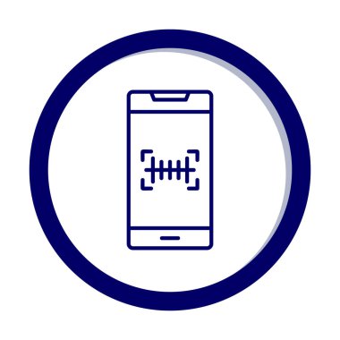 Basit barkod tarayıcı simgesi, vektör illüstrasyonu