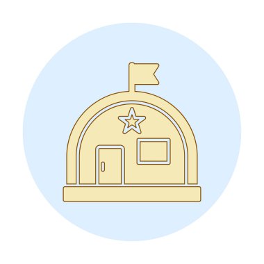 Basit Askeri Depo simgesi, vektör illüstrasyonu