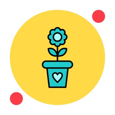 çiçek saksısı vektör illüstrasyonu