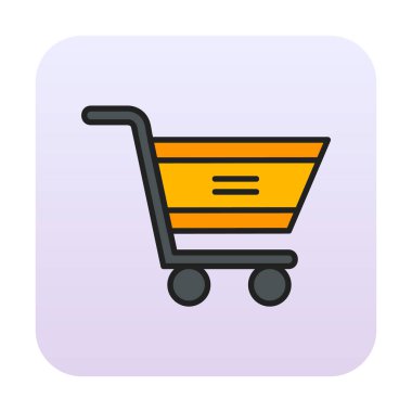  Alışveriş arabası simgesi, vektör çizimi basit tasarım