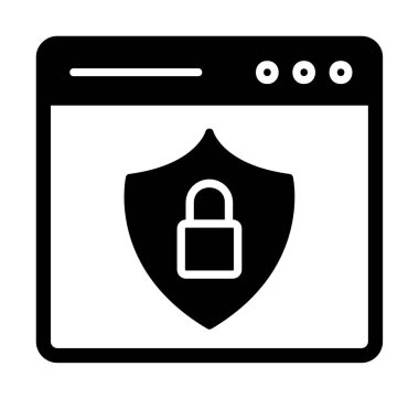 Basit Web Güvenlik simgesi, vektör illüstrasyonu