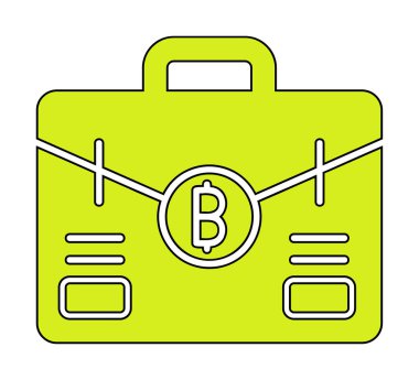 Bitcoin 'li çanta. Basit ağ simgesi 