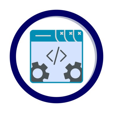 Basit programlama kodu optimizasyon simgesi, vektör illüstrasyonu