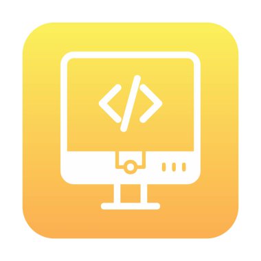 Kodlama. Web simgesi basit illüstrasyon                  