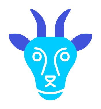 Keçi başı düz vektör simgesi 