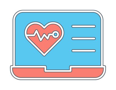 Dizüstü bilgisayarda basit bir kalp atışı simgesi 