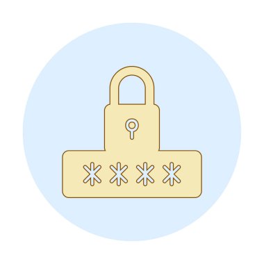 Basit Parola simgesi, vektör illüstrasyonu