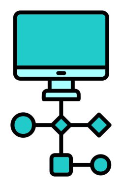 Çalışma akışı simgesi tasarımı, vektör illüstrasyonu                            