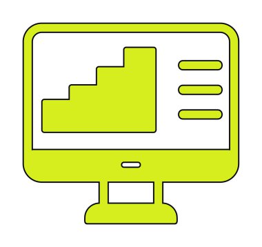 Basit Bilgisayar İzleme Veri Analizi simgesi, vektör illüstrasyonu