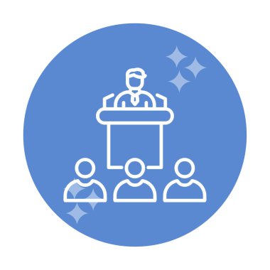 Basit Konferans simgesi, vektör illüstrasyonu