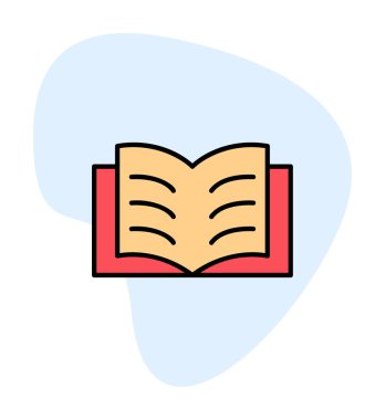 açık kitap simgesi, vektör illüstrasyonu basit tasarım