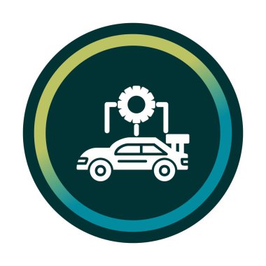 Araba servisi ikon vektör çizimi. Otomobil Yapılandırması             