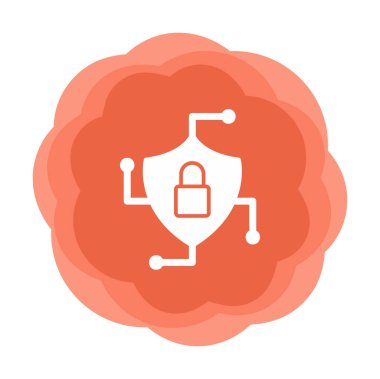 Asma kilit simgesi, vektör illüstrasyonlu güvenli kalkan