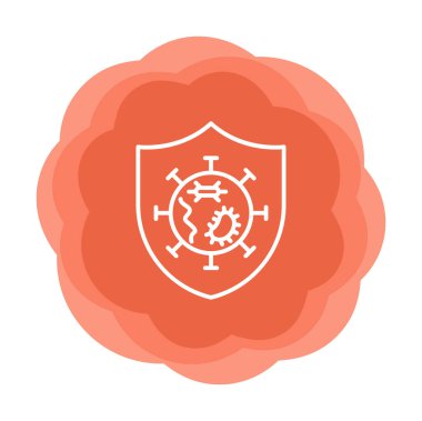 Mikroplar Korunan Kalkan ikon vektör çizimi