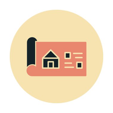 Ev Planı simgesi, vektör illüstrasyonu            