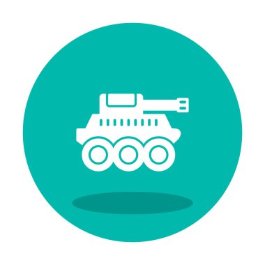 düz basit askeri tank vektör ikonu tasarımı