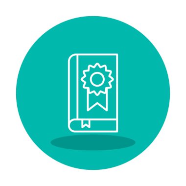 Kitap Madalyası simgesi, vektör illüstrasyonu 