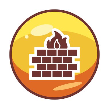 Şömine simgesinin vektör illüstrasyonu 