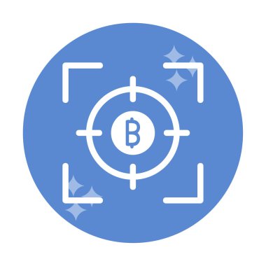 Bitcoin ve hedef. Web simgesi illüstrasyonu