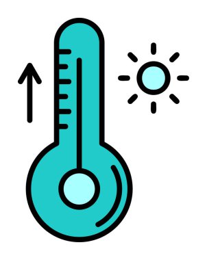Termometre web simgesi, vektör çizim 