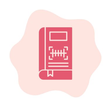 Barkod simgesi olan kitabın vektör illüstrasyonu  