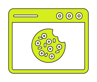 Basit Web Kurabiyeleri simgesi, vektör illüstrasyonu