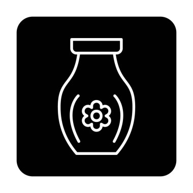 sake in jar simgesi, düz vektör illüstrasyonu