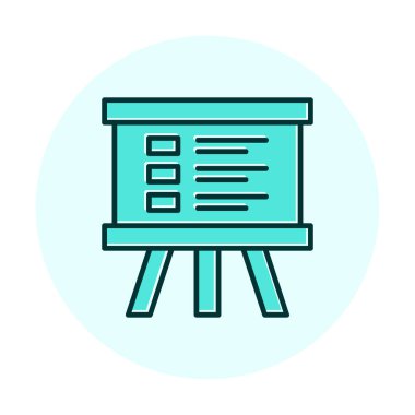 Üniversite Sunum ikonu vektör illüstrasyonu 