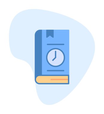 Kitap Zaman Sınırı simgesi, vektör illüstrasyonu 