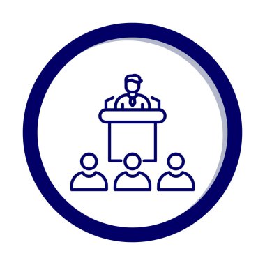 Basit Konferans simgesi, vektör illüstrasyonu